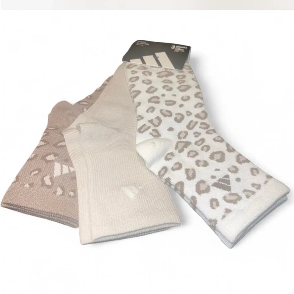 🆕 Adidas Leopard High Quarter Socks 3 Pack